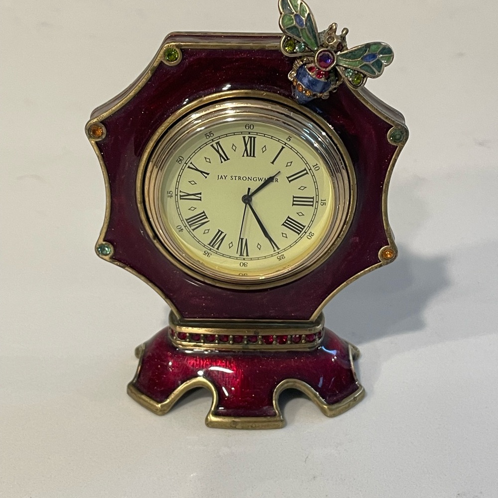 Dumont Bee Octagonal Clock, Jay Strongwater, Swarovski Crystals enameled clock